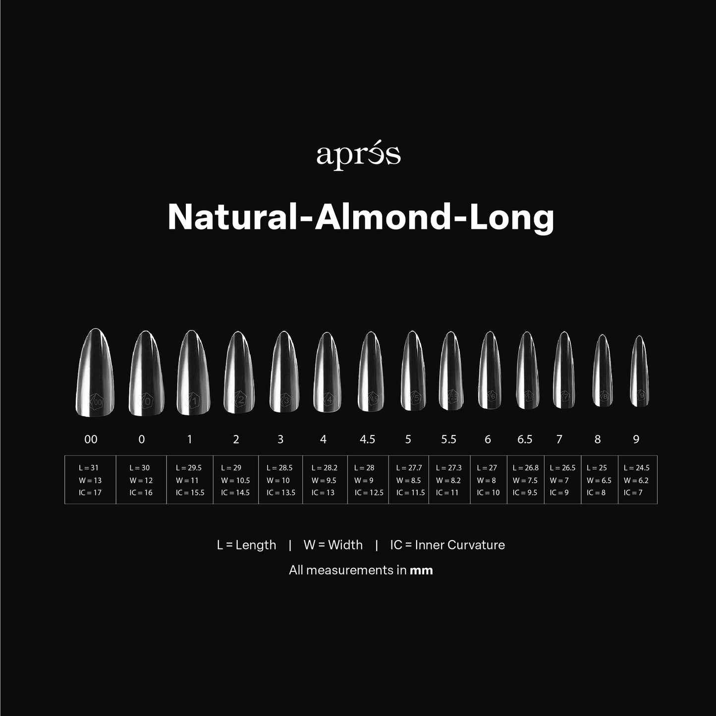 apres GEL-X Natural Almond LONG 14 sizes Box Of Tips - Pro 600pcs