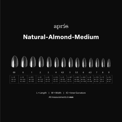 apres GEL-X Natural Almond MEDIUM 14 sizes Box Of Tips - Pro 600pcs