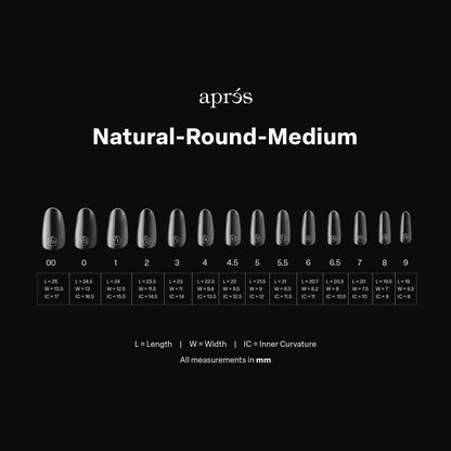 apres GEL-X Natural ROUND MEDIUM 14 sizes Box Of Tips - Pro 600pcs