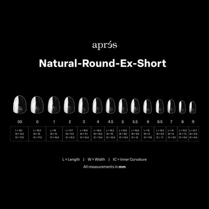 apres GEL-X Natural ROUND X-SHORT 14 sizes Box Of Tips - Pro 600pcs