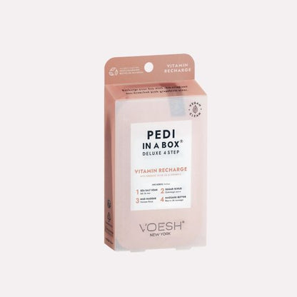 VOESH Deluxe Pedicure In A Box 4 In 1 (Case 50 packs) - Vitamin Recharge
