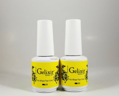 GELIXIR - Soak Off Gel - Base  No-wipe Top Coat - .5 Oz / 15 mL - Choose Bundle