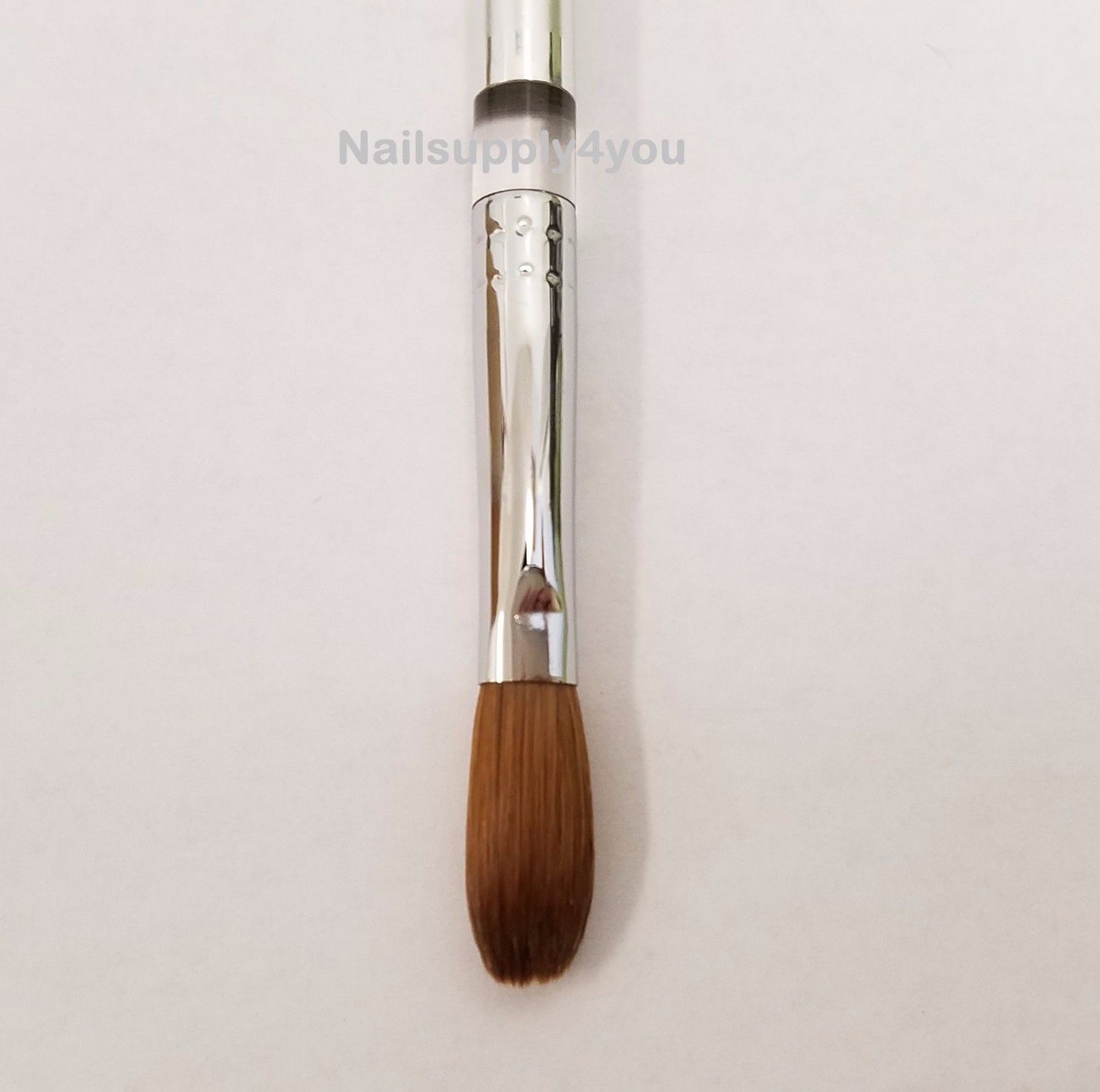 Acrylic Nail Brush Manicure Powder - Petal Kolinsky Silver Handle (CRIMPED)