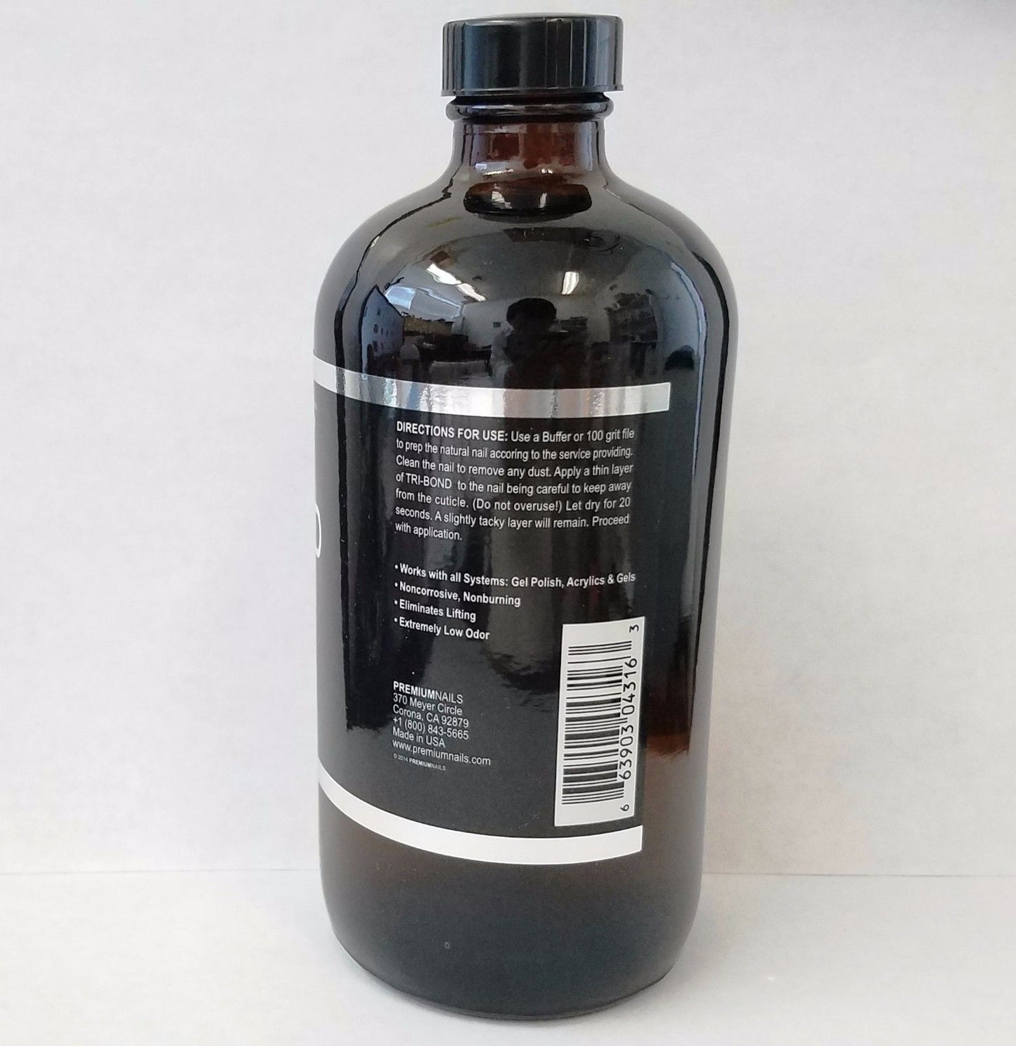 Premiumnail - Tri 3 Bond Acid-Free Primer for Soak off Gel, Acrylic, Hard Gel systems - 16 fl. oz