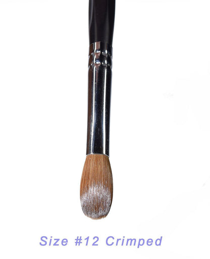 Six Angles - Black Petal Kolinsky Acrylic Nail Brush for Manicure Powder (CRIMPED)