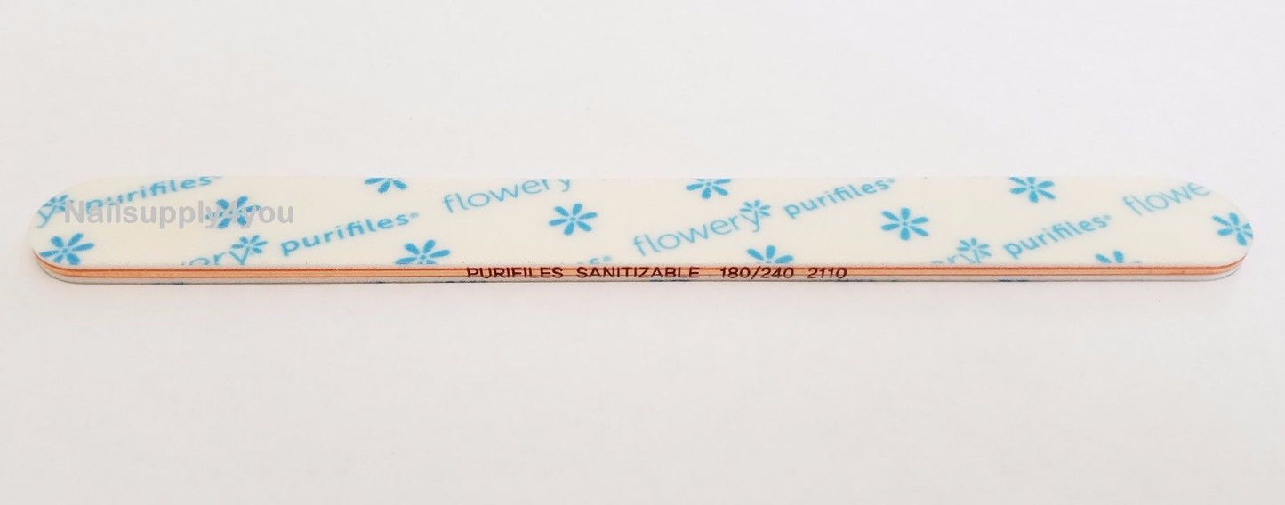 Pack of 20 Flowery Purifiles Disinfectable  REGULAR Nail File - Choose Your Grit