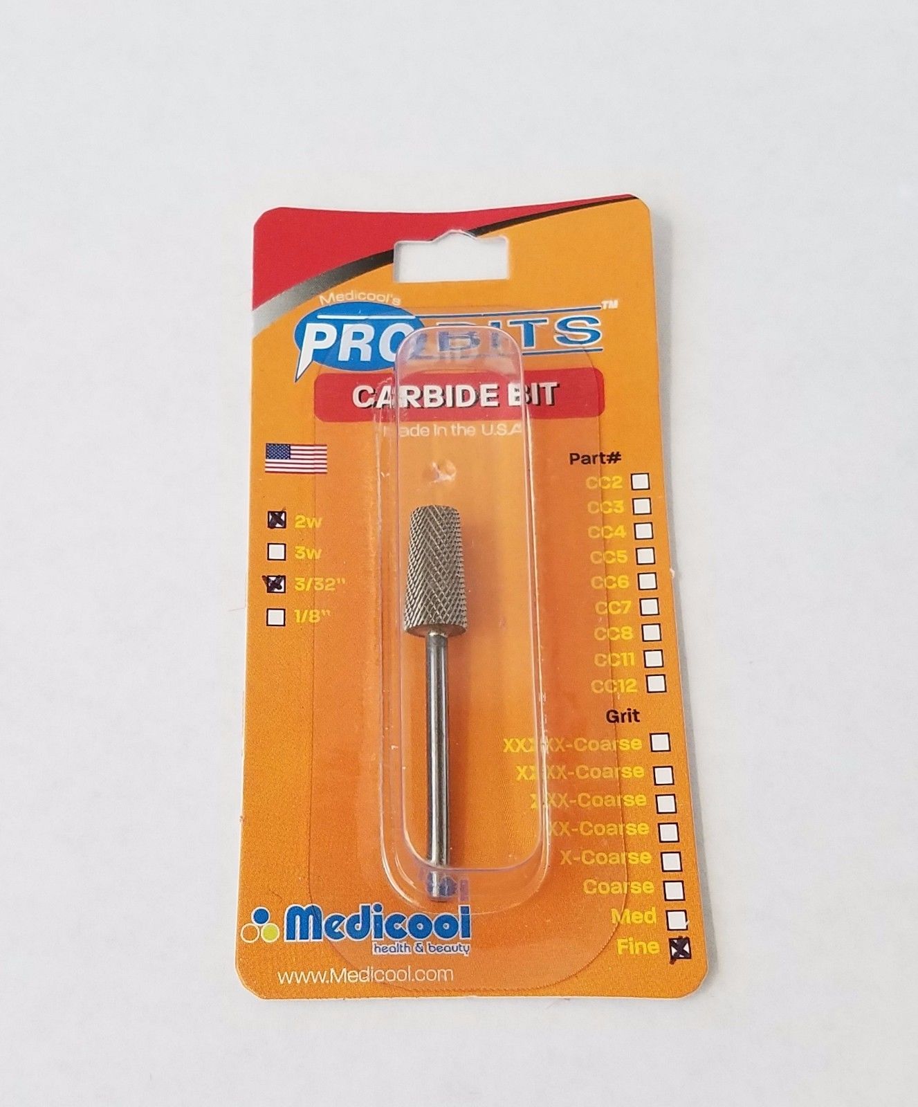 Medicool - 3-IN-1 Tapered Cone Carbide 3/32 Shaft - Choose your Grit