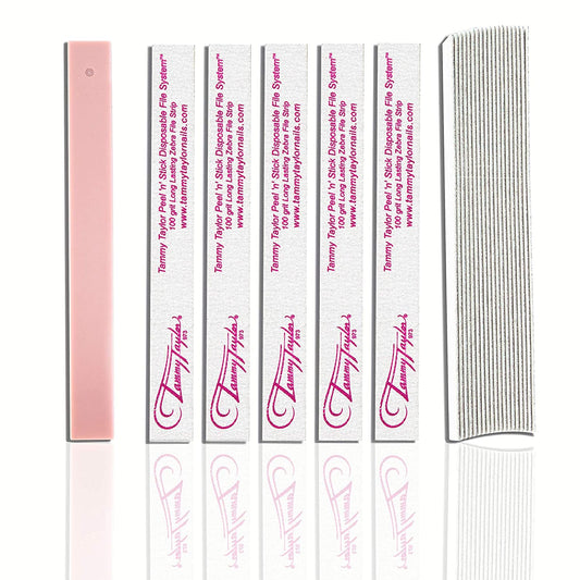 Tammy Taylor Nail File  Peel 'N' Stick Disposable Zebra File-100grit - 50 count