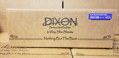 Dixon Slim Nail Buffers Purple Buffer White Grit 100/180 (500 pcs)