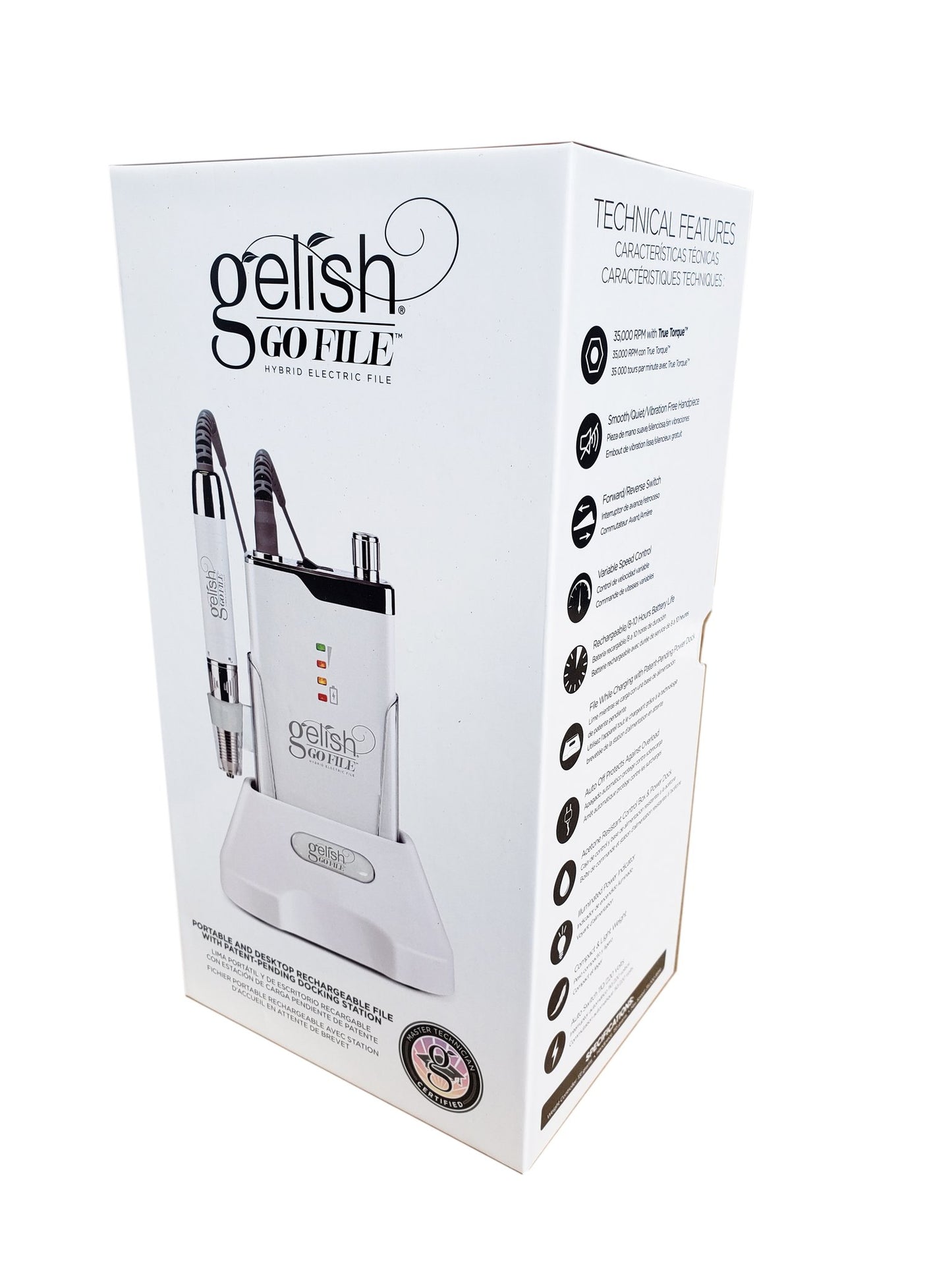 Gelish GO File Hybrid Electric File Portable Rechargeable 35,000RPM
