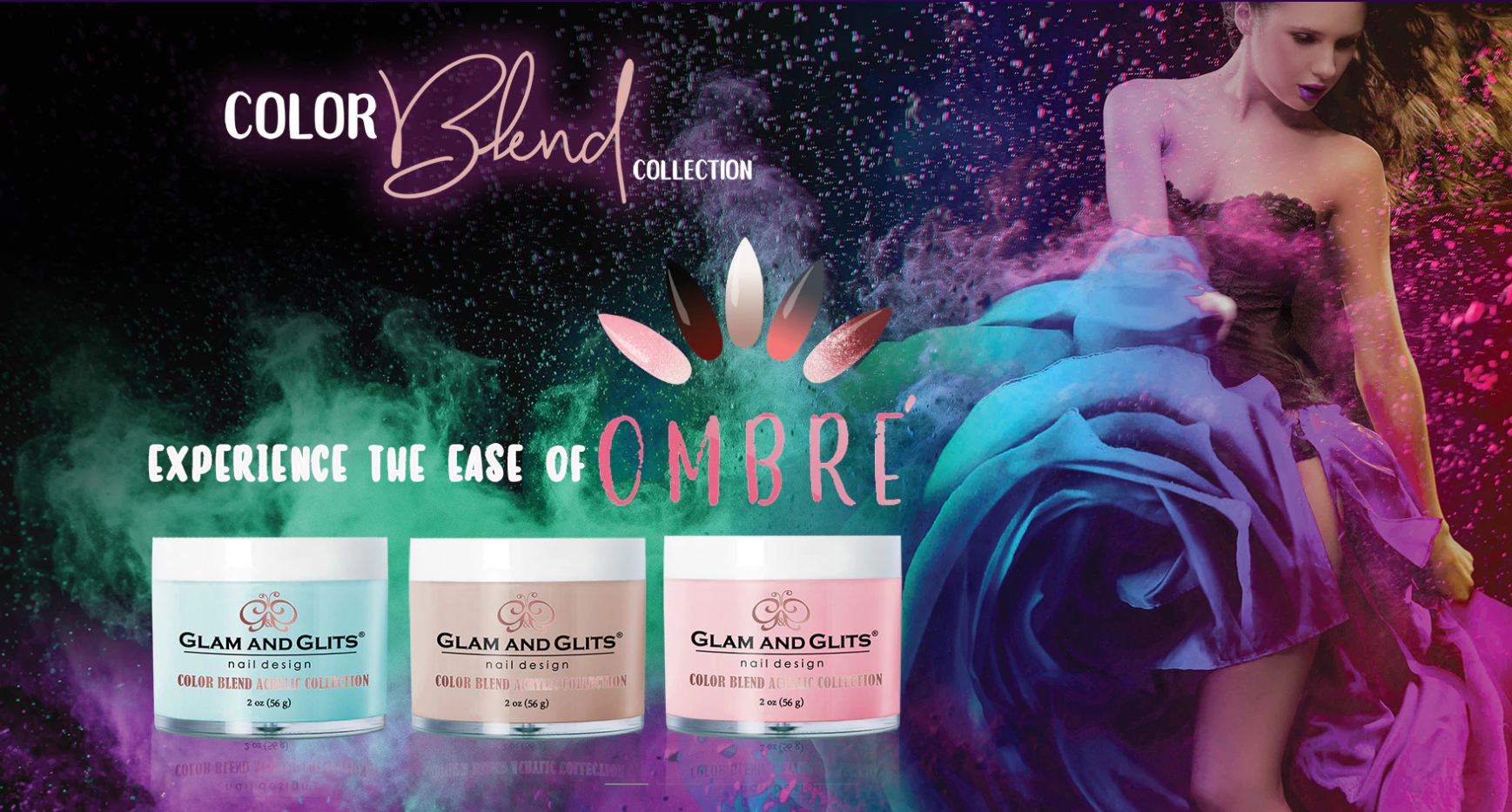 Glam and Glits BLEND Ombre Acrylic Marble Nail Powder 2 oz