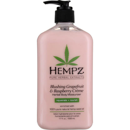 Hempz Blushing Crema hidratante corporal a base de pomelo y frambuesa - 17 oz. onz 