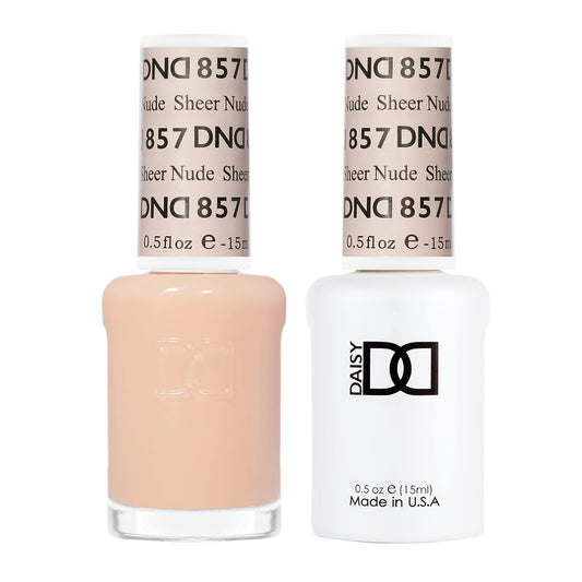 Set DND - Esmalte en gel y esmalte de uñas, 857 Sheer Nude