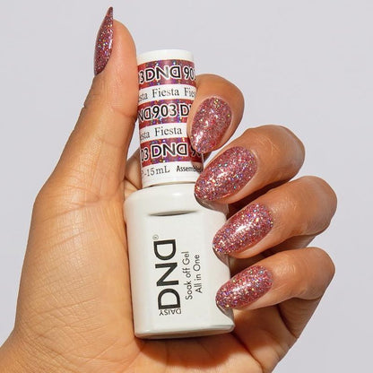 Set DND - Esmalte en gel y esmalte de uñas, 886 Pray For Peach