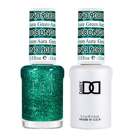 DND Gel Super Glitters  #908 Green Aura