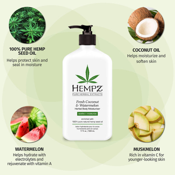 Hempz Fresh Coconut & Watermelon Herbal Body Moisturizer - 17 fl. oz