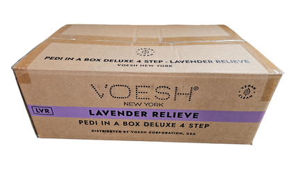 VOESH Deluxe Pedicure In A Box 4 In 1 (Case 50 packs) - Lavender Relieve