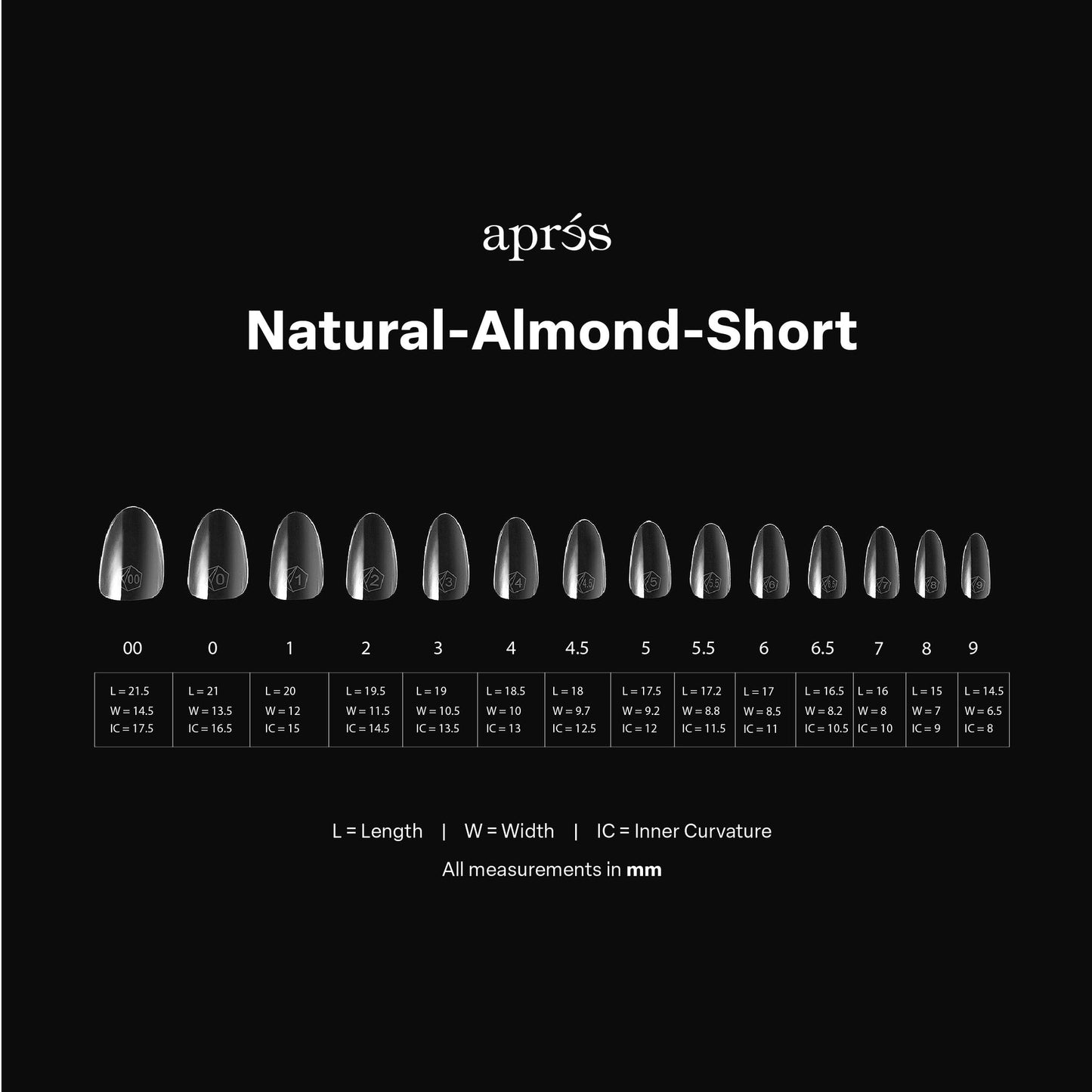 apres GEL-X Natural Almond SHORT 14 sizes Box Of Tips - Pro 600pcs