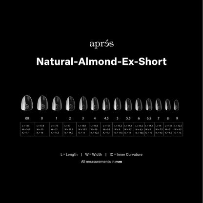 apres GEL-X Natural Almond X-short 14 tamaños Caja De Puntas - Pro 600uds