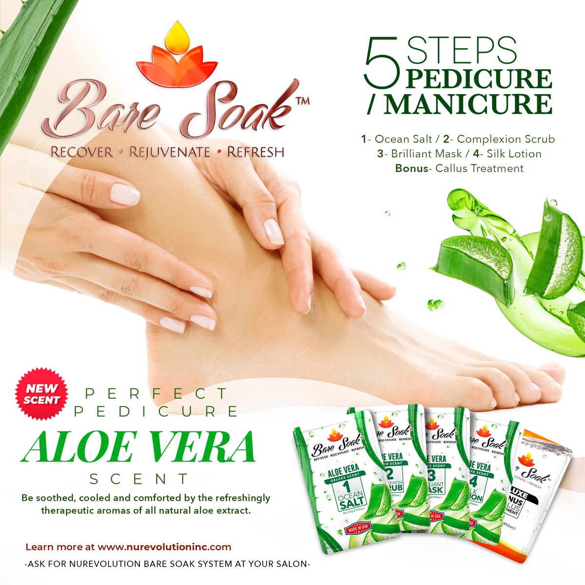 VOESH Pedicura Deluxe En Caja 4 En 1 (Estuche 50 paquetes) - Recarga de Vitaminas 