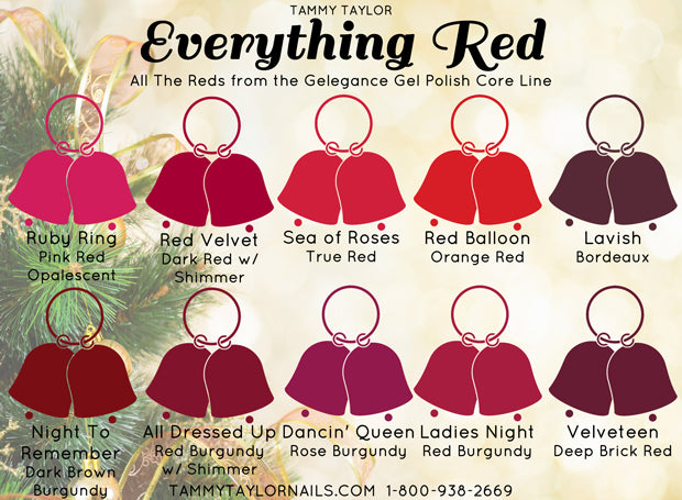 10 colores de Tammy Taylor Nails Soak Off Gel - Colección Ten Every Thing Red 