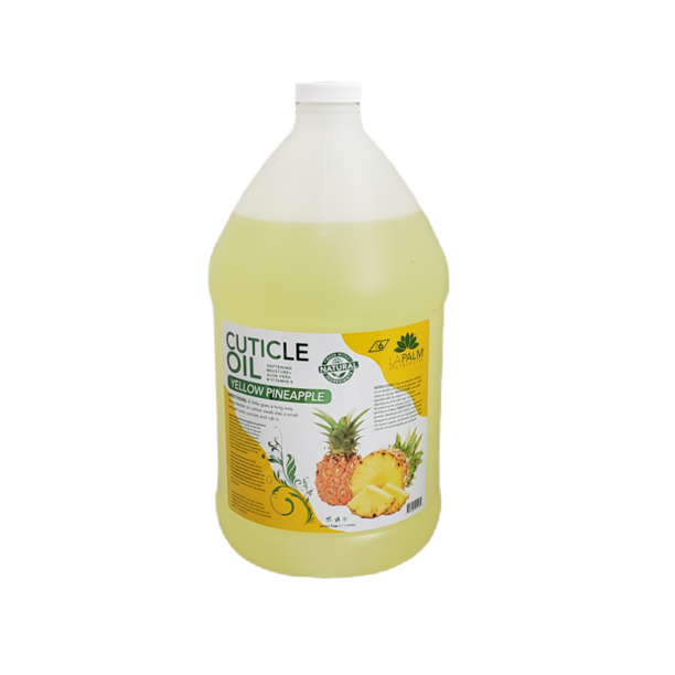 LAPALM SPA - ACEITE PARA CUTÍCULAS - Amarillo Piña - Con Aloe Vera y Vitamina E - 1 Galón 