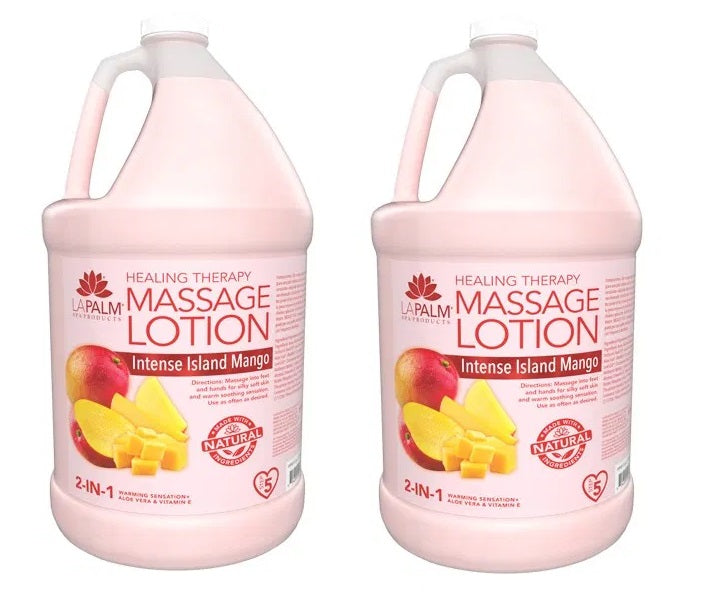 PRODUCTO LAPALM Loción de masaje para terapia curativa - Intense Island Mango - 2 galones 