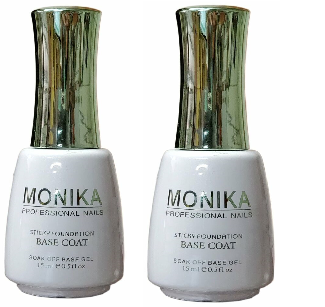 MONIKA Professional - UV/LED Soak off Gel BASE COAT (Foundation)  -  0.5 fl.oz/15mL (Pack of 2)