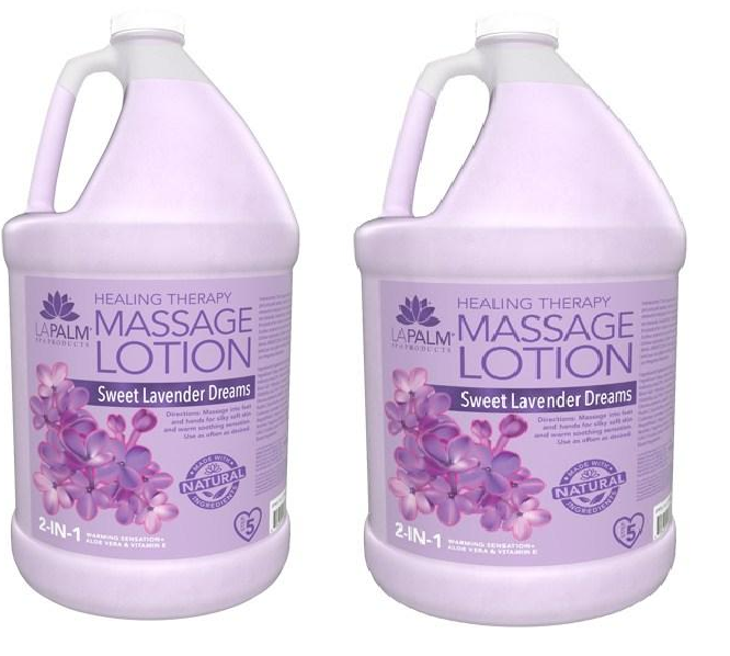 Productos LaPalm Spa - Loción de masaje de terapia curativa de lavanda 2 en 1 - 2 galones 
