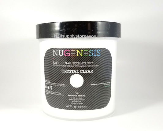 NuGenesis Nail Dipping Powder Refill Size 16oz/454g - CRYSTAL CLEAR