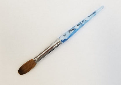 Blue Marble Petal Kolinsky Acrylic Manicure Powder Nail Brush (CRIMPED)