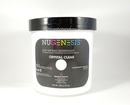 NuGenesis Nail Dipping Powder CRYSTAL CLEAR  1.5oz/4oz/16oz