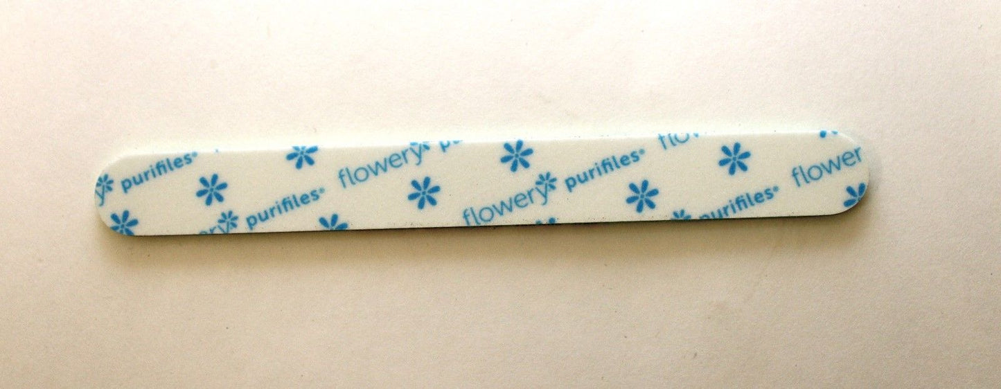 Limas de uñas desinfectantes Flowery Purifiles (grano 80/100) - Paquete de 20