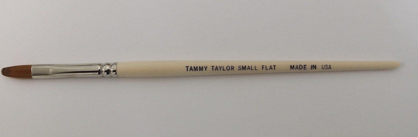 Tammy Taylor Pinceles para uñas acrílicas Pinceles de estilo plano - Tamaño PEQUEÑO 