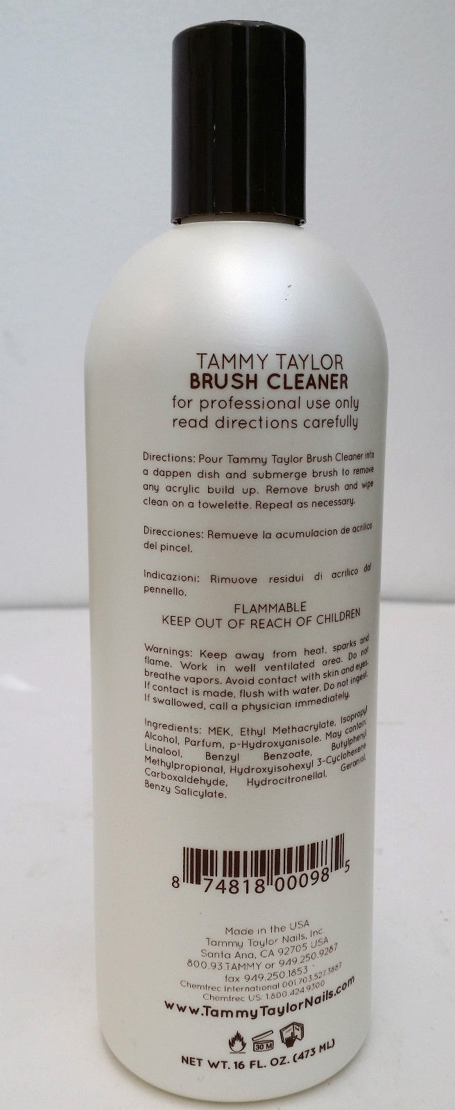 Tammy Taylor Acrylic Nail Brush Cleaner 16 oz