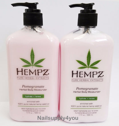 Hempz Pomegranate Herbal Body Moisturizer - 17oz (Pack of 2 )