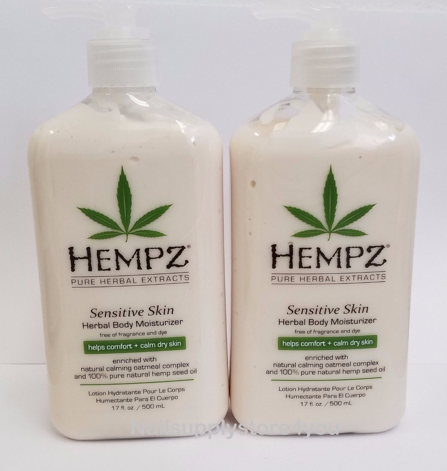 Hempz Herbal Body humectante piel sensible - 17 oz. onzas (paquete de 2) 