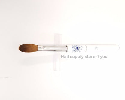 Acrylic Nail Brush Manicure Powder - Real chrome-plated Handle W/CAP (CRIMPED)