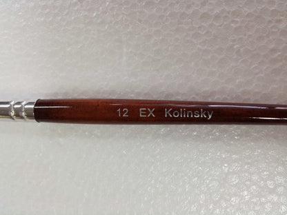 EX Kolinsky Cepillo de uñas acrílico para manicura y pedicura en polvo acrílico (redondo)
