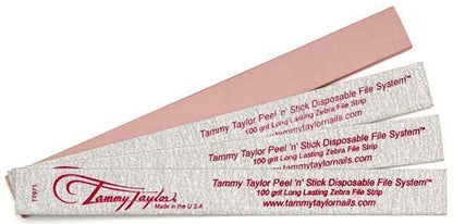 Lima de cebra desechable Tammy Taylor Nail Peel 'N' Stick, grano 100, paquete de 10 unidades