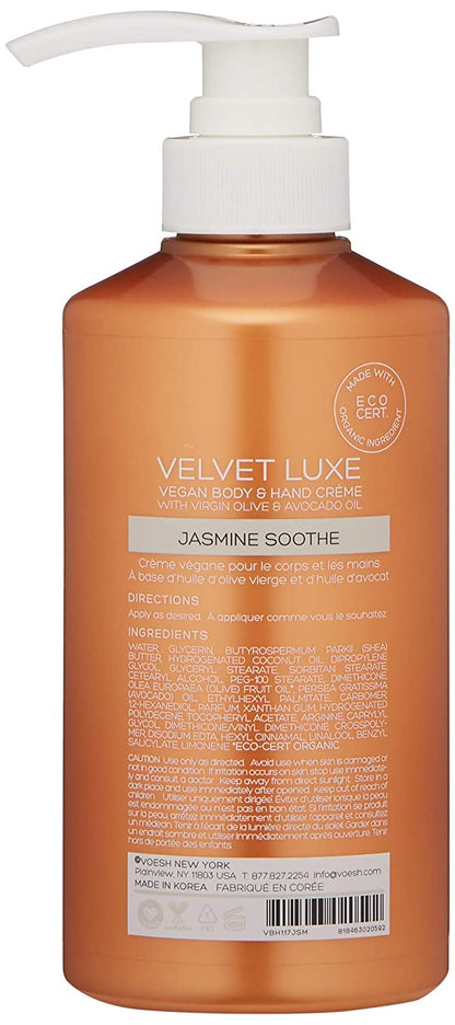 VOESH Velvet Luxe Loción cremosa vegana para cuerpo y manos - Jasmine Soothe 17oz