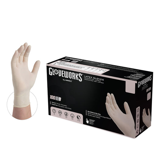 Gloveworks Latex Powder Free Industrial Disposable Gloves - 100ct/box Size XSmall