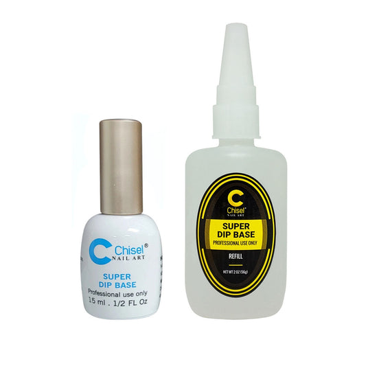 Bundle Chisel Super Dip Base Coat for Dipping Powder Refill Size 2oz & 0.5oz (No activator need)