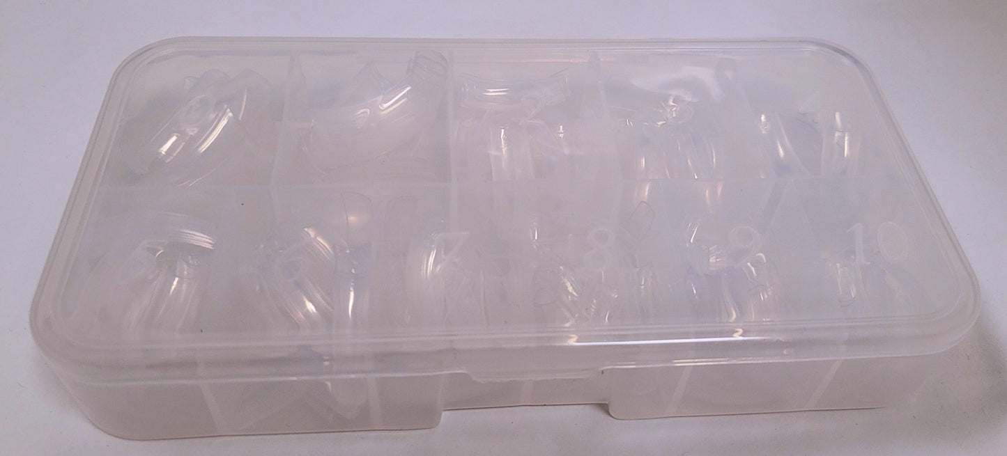 Lamour Manicure Acrylic CLEAR tips box size #0 to 10