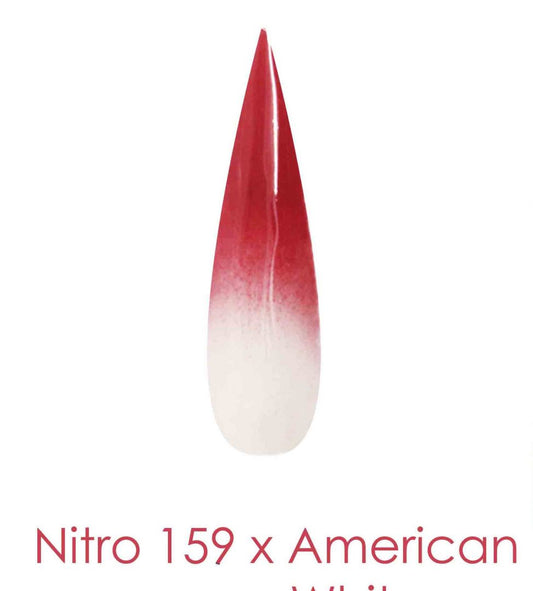 Nitro Dipping Powder - Set of 2 Ombre Colors 2oz/Jar -  DELICIOUS PAST (NT159 X AMERICAN WHITE)