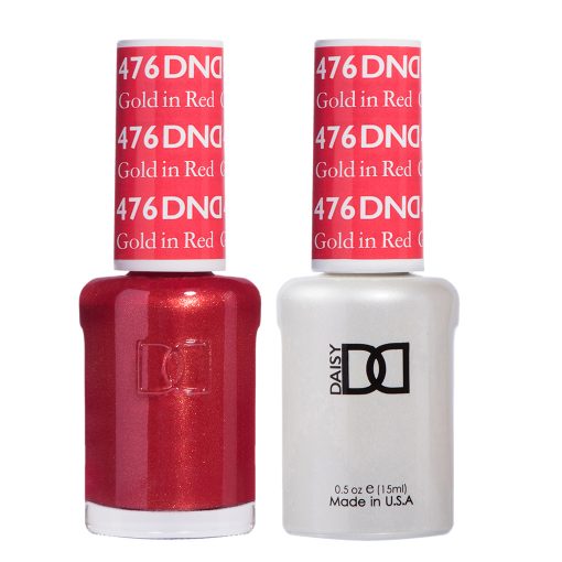 DND Gel Nail Polish Duo 476 - Gold In Red