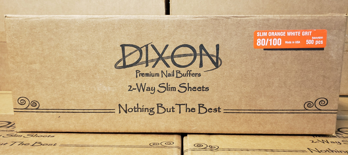 Tampones Dixon Premium Slim de 2 vías, color naranja y blanco, grano 80/100 (500 piezas) 