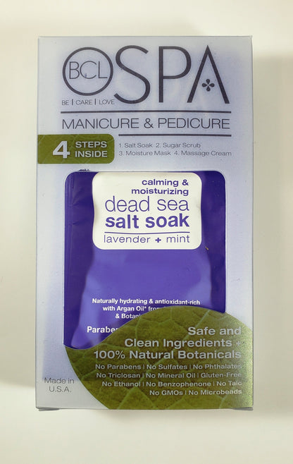BCL Organic Spa Kit de pedicura de 4 pasos - Sal marina/Exfoliante de azúcar/Máscara/Crema de masaje 