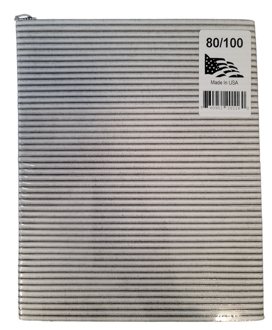 Professional Jumbo Size Zebra Rectangle Nail Files Grit 80/100,  (50pcs) - Made in USA