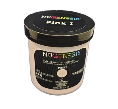 Recambio de polvo para inmersión de uñas NuGenesis, tamaño 16 oz/454 g, PINK I 